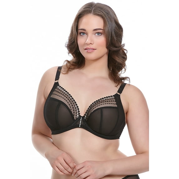 Elomi Matilda Banded Plunge Underwire Bra (8900),36K,Black