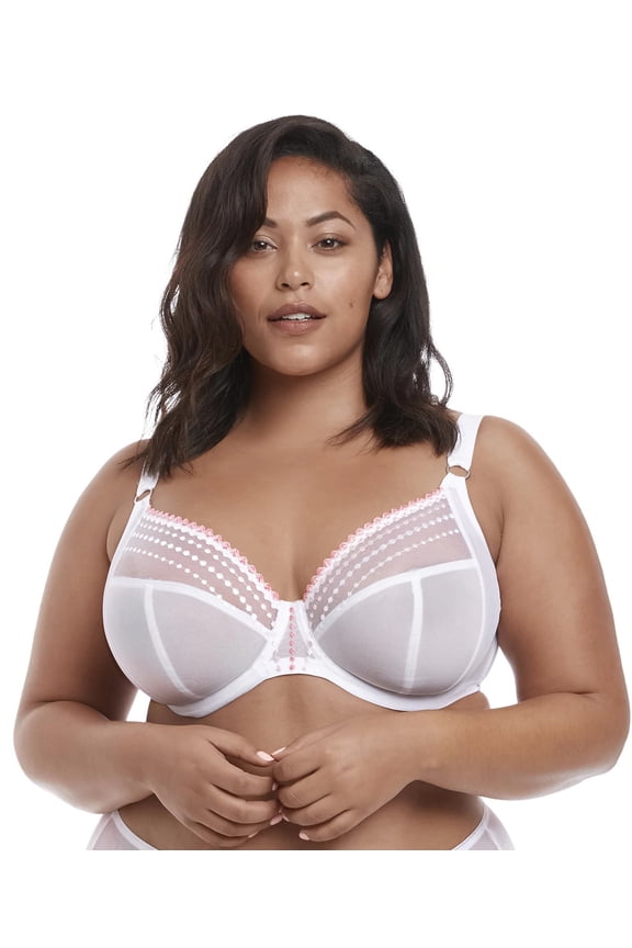 Matilda Banded Plunge Underwire Bra (8900),38HH,White