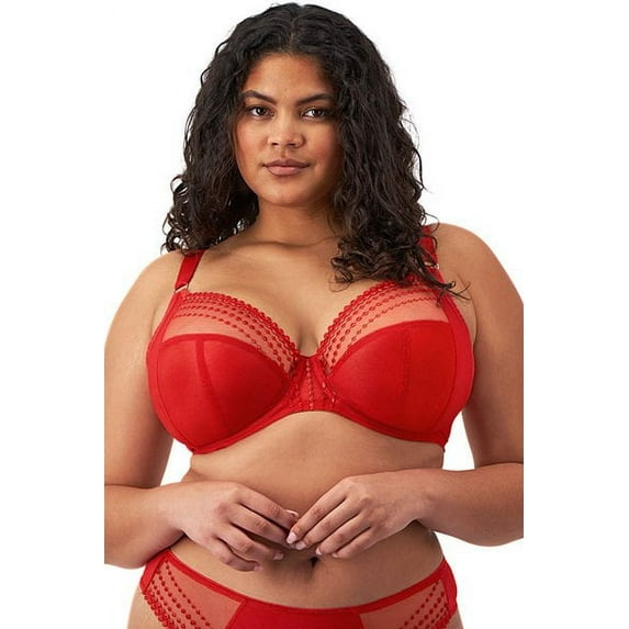 Elomi Matilda Banded Plunge Underwire Bra (8900),38JJ,Haute Red