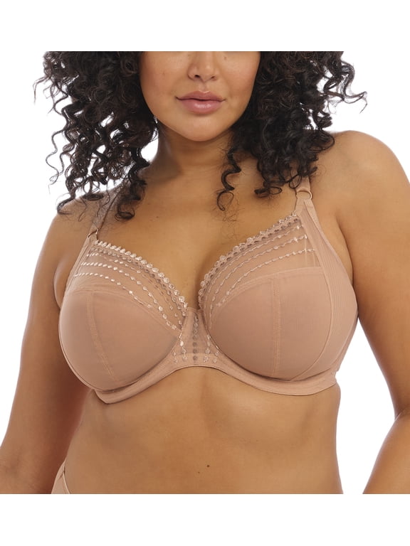 Matilda Banded Plunge Underwire Bra (8900),42HH,Cafe au Lait