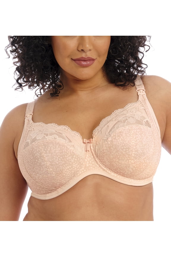 Molly Stretch Lace Underwire Nursing Bra (4542),32HH,Cameo Rose