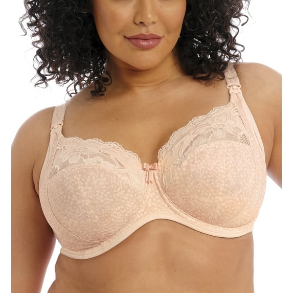 Elomi Molly Stretch Lace Underwire Nursing Bra (4542),36J,Cameo Rose