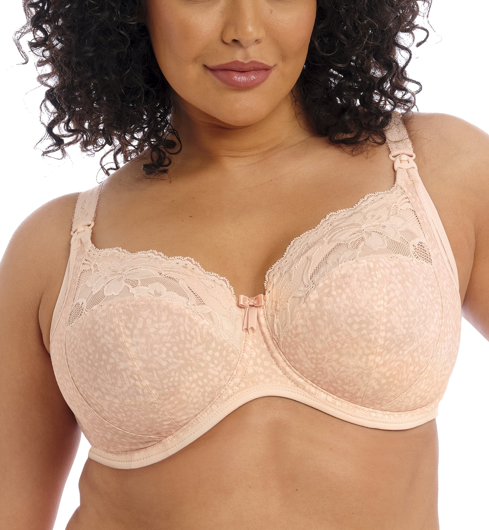 Elomi Molly Stretch Lace Underwire Nursing Bra (4542),38H,Cameo Rose