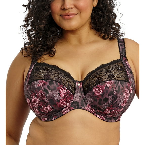 Elomi Morgan Stretch Lace Banded Underwire Bra (4110),34JJ,Dark Romance