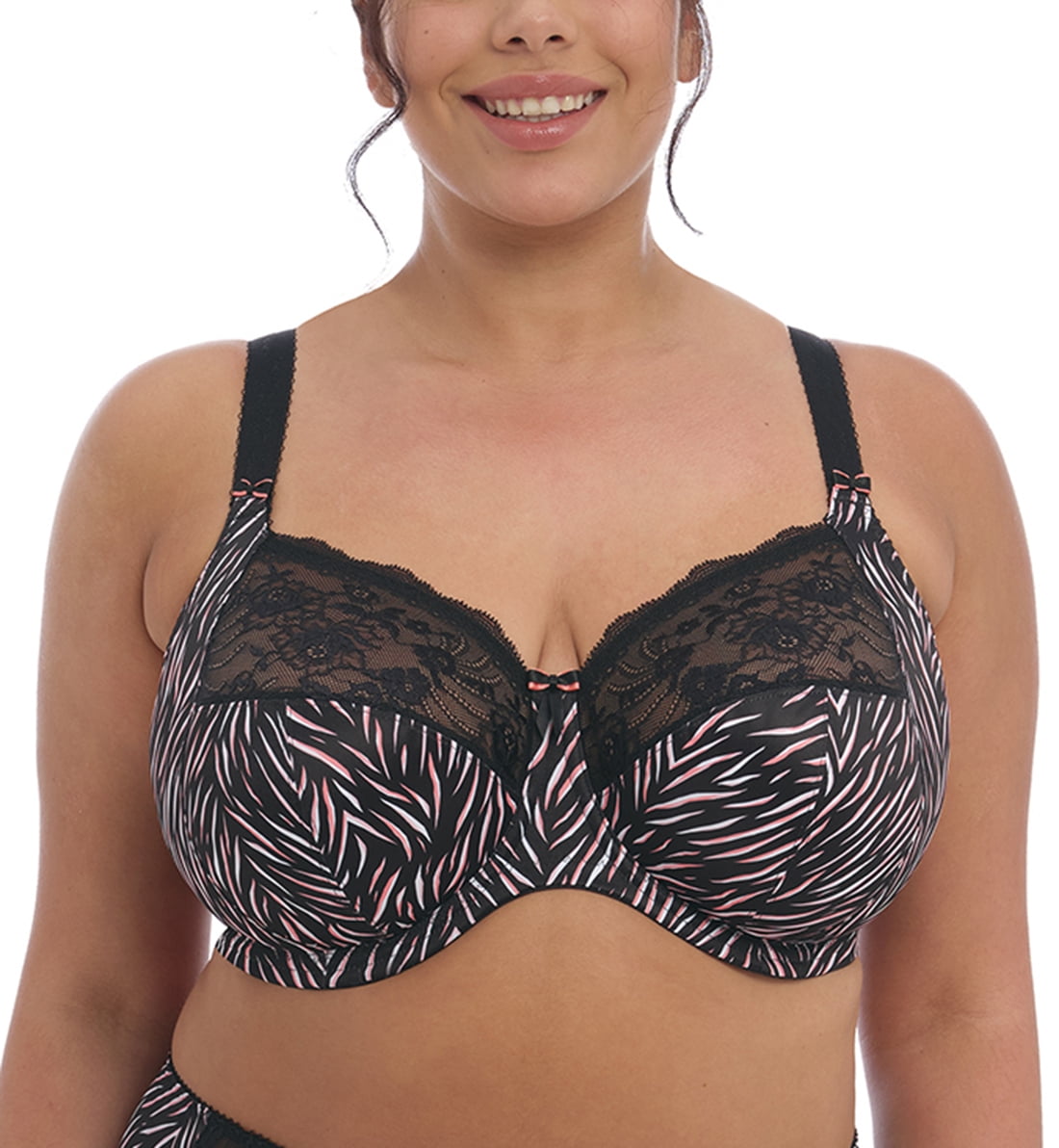 Elomi Morgan Stretch Lace Banded Underwire Bra (4110)- Pink Floral