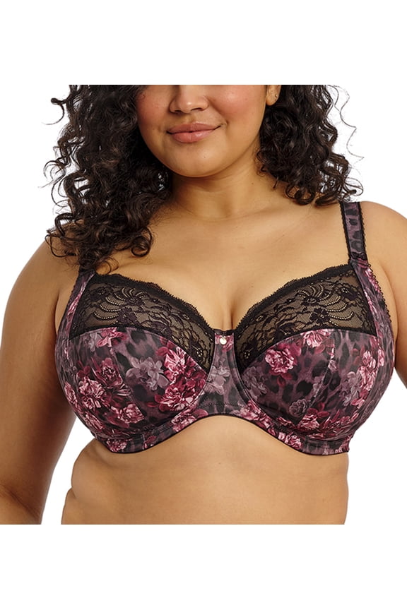 Morgan Stretch Lace Banded Underwire Bra (4110),40FF,Dark Romance