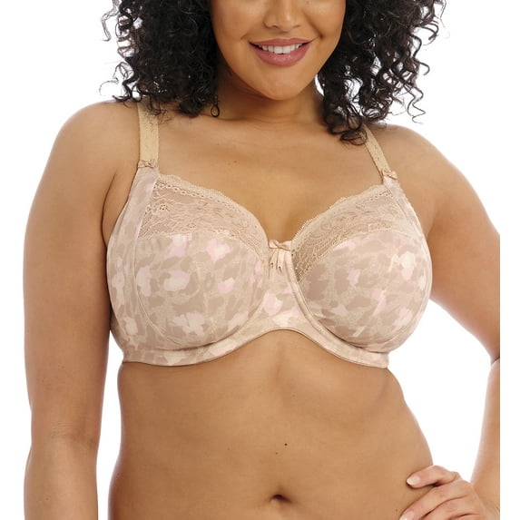 Elomi Morgan Stretch Lace Banded Underwire Bra (4110),40H,Toasted Almond