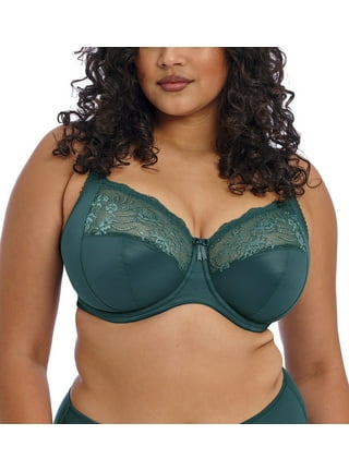 Elomi Kintai Peek-a-Boo Plunge Underwire Bra (301202),32GG,Deep Teal at   Women's Clothing store
