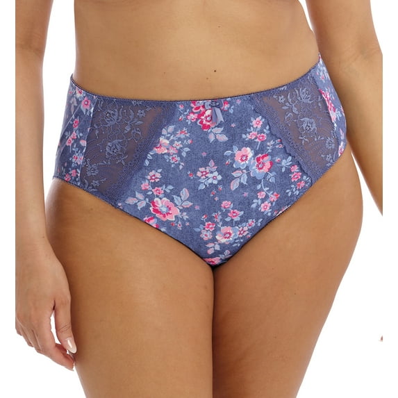 Elomi Morgan Stretch Lace Full Brief Panty (4116),4XL,Denim Floral