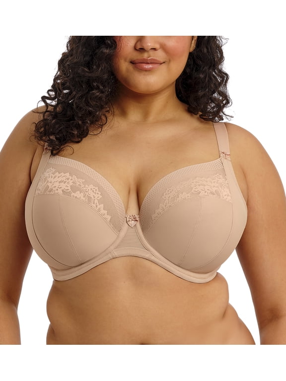 Nerina Stretch Lace Plunge Underwire Bra (302734),36JJ,Sahara