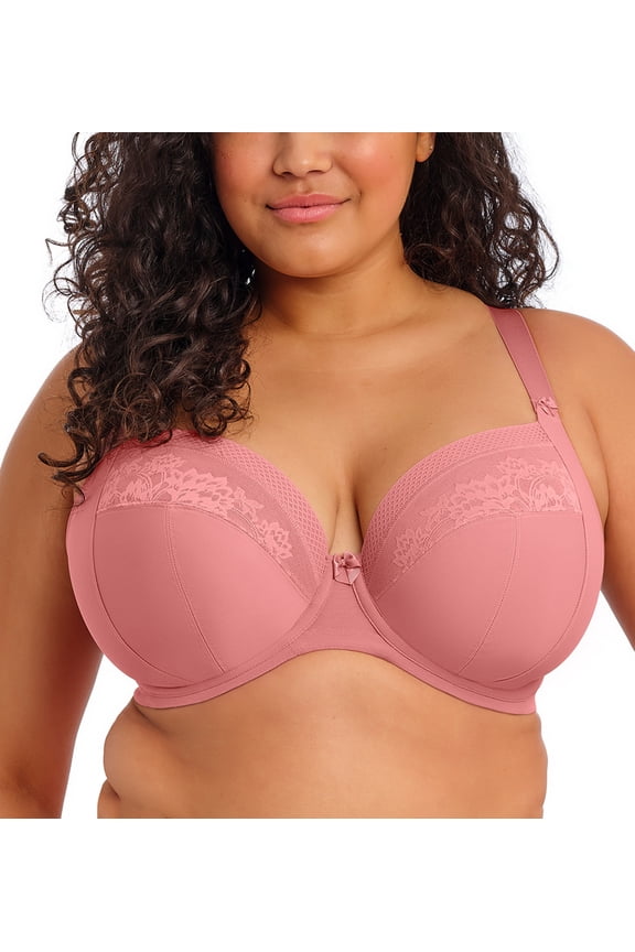 Nerina Stretch Lace Plunge Underwire Bra (302734),38HH,Dusty Rose