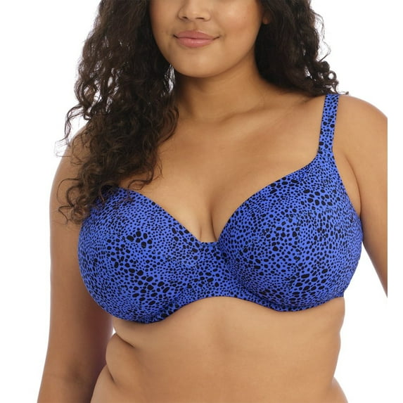 Elomi Pebble Cove Plunge Underwire Bikini Top (ES801102),38G,Blue