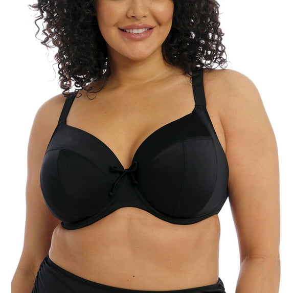 Elomi Plain Sailing Plunge Underwire Bikini Top (ES7284),44FF,Black