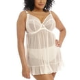 thumbnail image 1 of Elomi Priya Plunge Underwire Babydoll (4551),36E,Vanilla, 1 of 5