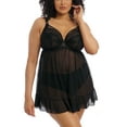 thumbnail image 1 of Elomi Priya Plunge Underwire Babydoll (4551),36FF,Black, 1 of 4