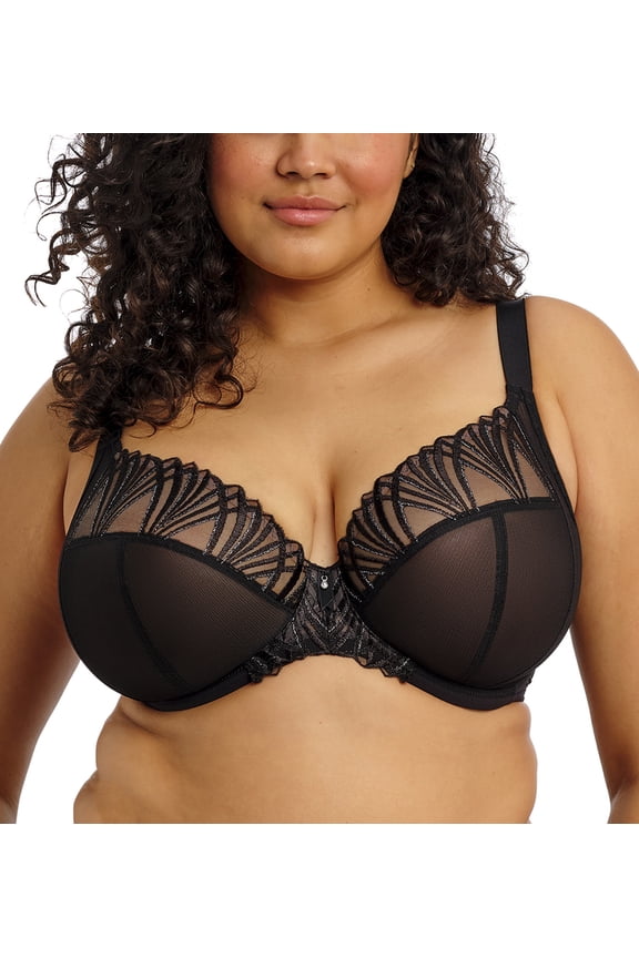 Reja Underwire Plunge Bra (303102),44G,Black