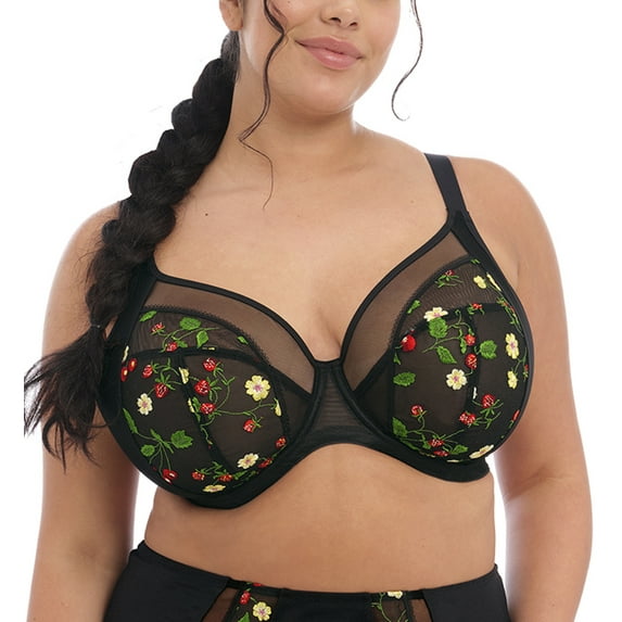 Elomi Samira Underwire Plunge Bra (300902),38F,Black