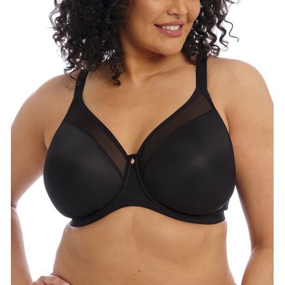 Elomi Smooth Unlined Underwire Molded Bra (4301),32HH,Black