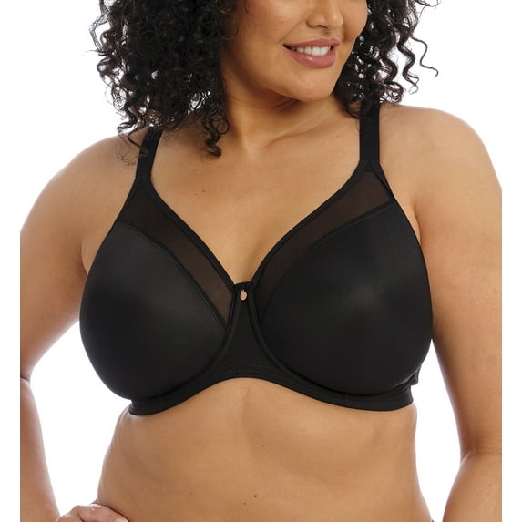 Elomi Smooth Unlined Underwire Molded Bra (4301),36HH,Black