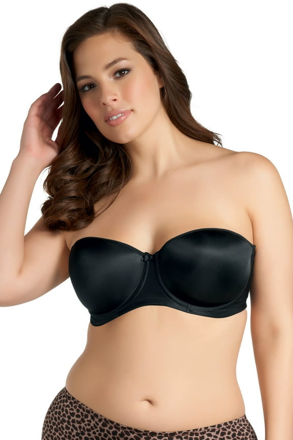 Smoothing Underwire Foam Molded Strapless Bra, Black, 40E