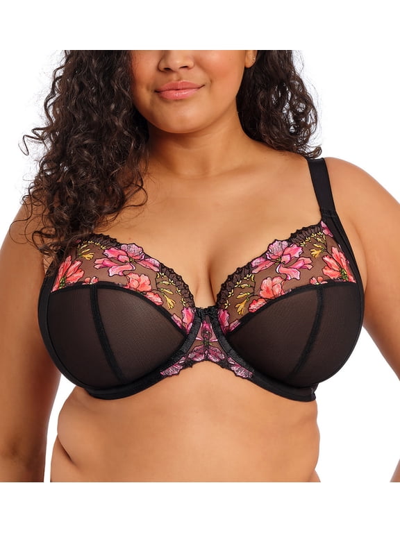 Teagan Banded Plunge Underwire Bra (302602),42H,Rainbow