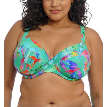 Elomi Toyama Tides Plunge Underwire Bikini Top (ES802202),44FF,Jade