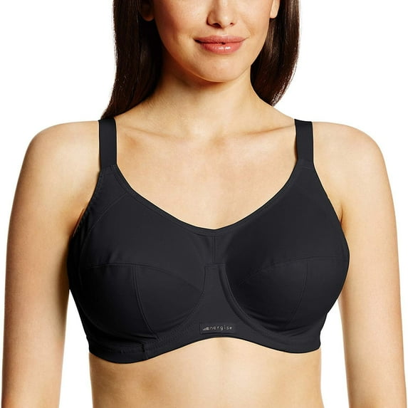 Elomi Women's Plus-Size Energise Underwire Sport Bra, Black
