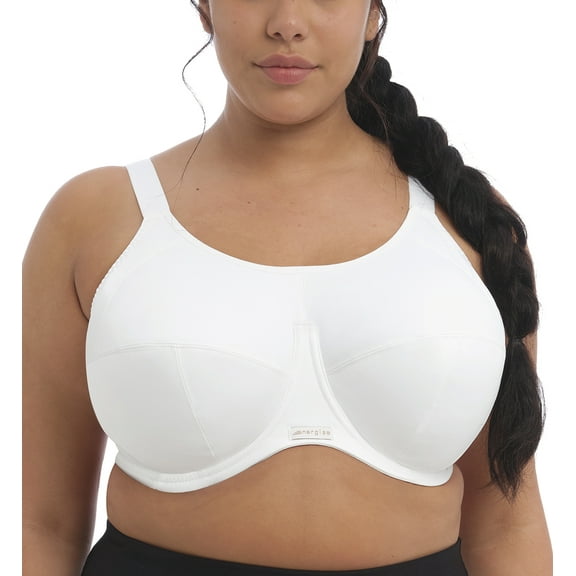 Elomi Women's Plus-Size Energise Underwire Sport Bra, White