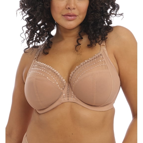 Elomi Matilda Banded Plunge Underwire Bra (8900),38HH,Cafe au Lait