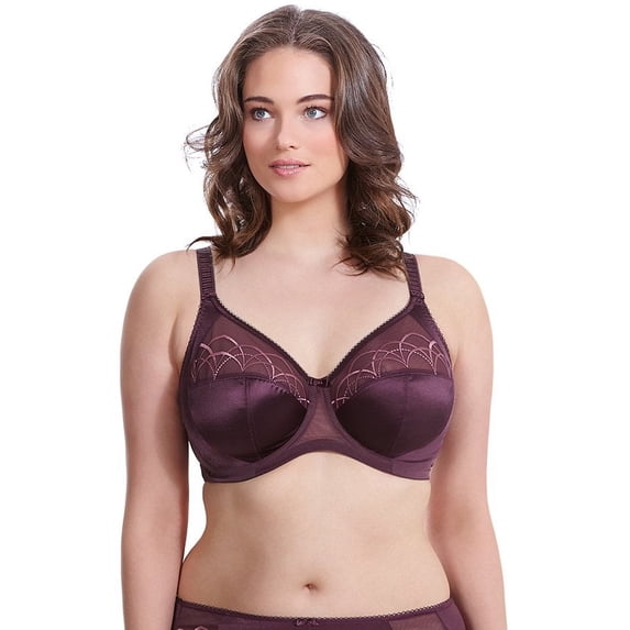 Elomi Womens Cate Underwire Full Cup Banded Bra, 40JJ, Black Cherry