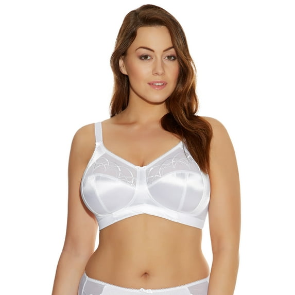 Elomi Womens Cate Wirefree Soft Cup Bra, 40FF, White