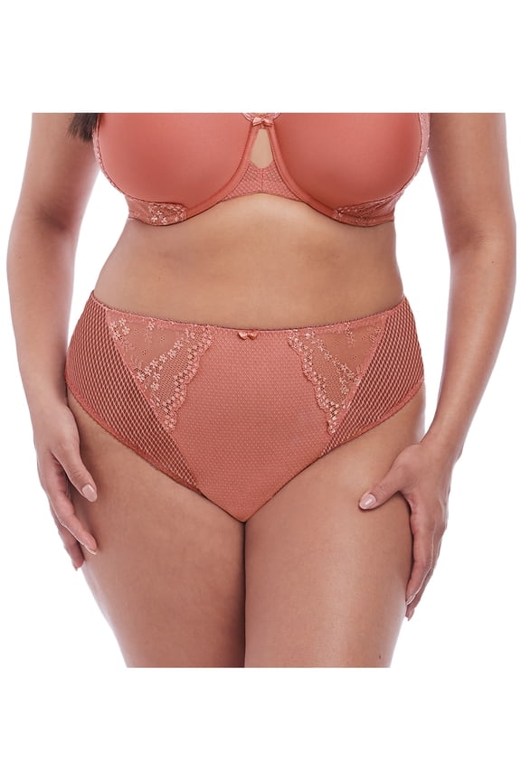 Womens Charley High Leg Brief, L, Rosegold