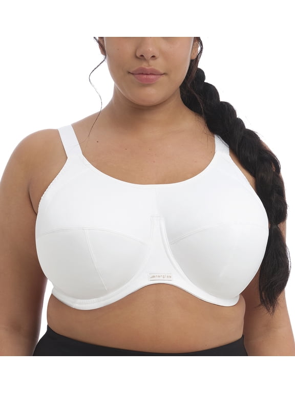Womens Energise Underwire Sports Bra with J Hook, 36K, White
