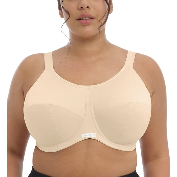 Elomi Womens Energise Underwire Sports Bra with J Hook, 38HH, Nude