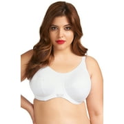 Elomi Womens Energise Underwire Sports Bra with J Hook, 46D, White