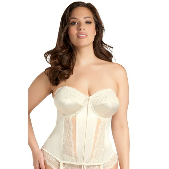 Elomi Womens Maria Underwired Basque, 42E, Cream