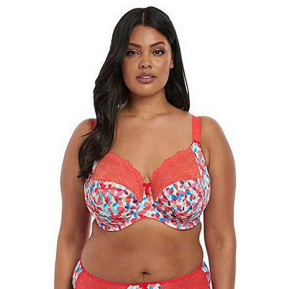 Elomi Womens Morgan Underwire Full Cup Stretch Lace Banded Bra, 34K, Coral Haze