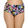 thumbnail image 1 of Elomi Womens Plus Size Electroflower High-Waist Bikini Bottom Style-ES7175, 1 of 2