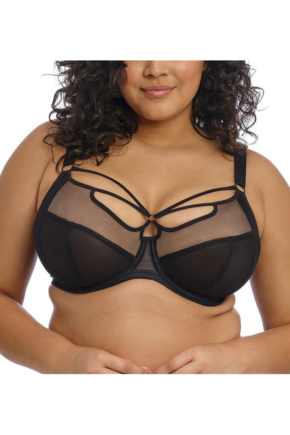 Sachi Banded Plunge Underwire Bra (4350),36JJ,Black