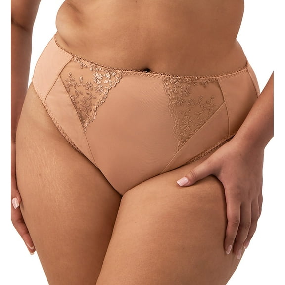 Elomi Zarla High Leg Brief Panty (302553),Medium,Cafe Au Lait