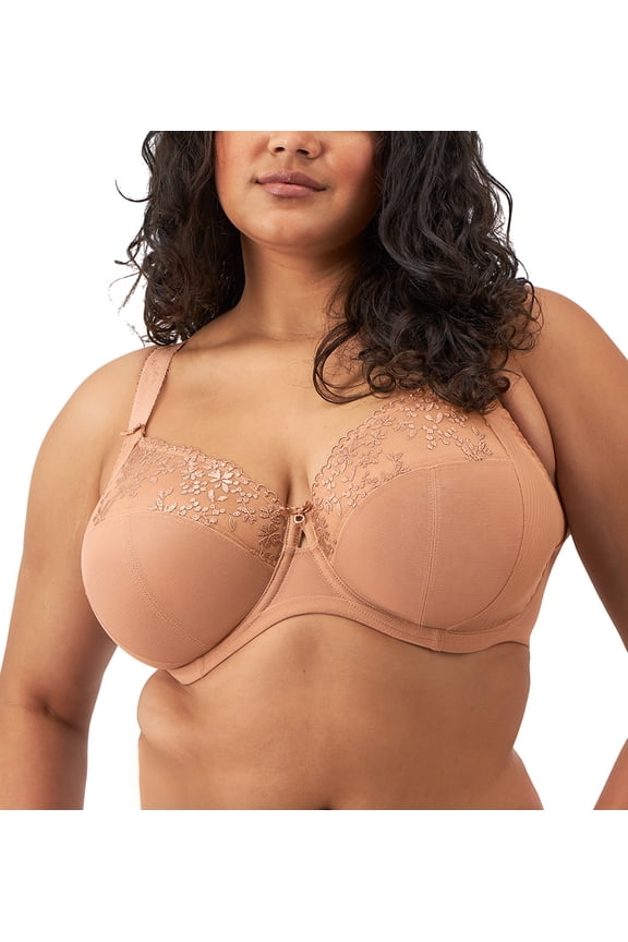 Zarla Stretch Lace Banded Underwire Bra (302505),36JJ,Cafe Au Lait