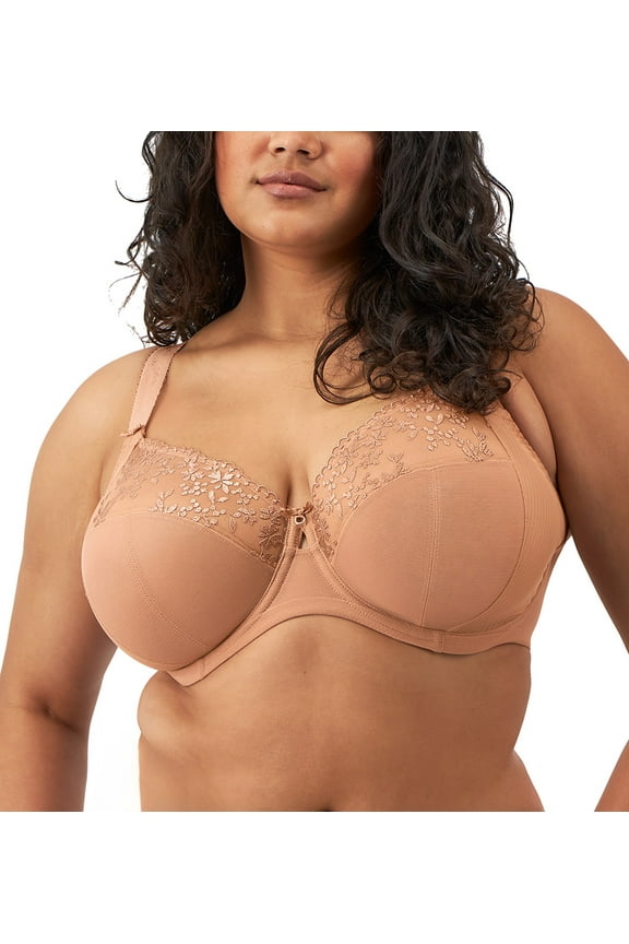 Zarla Stretch Lace Banded Underwire Bra (302505),38JJ,Cafe Au Lait
