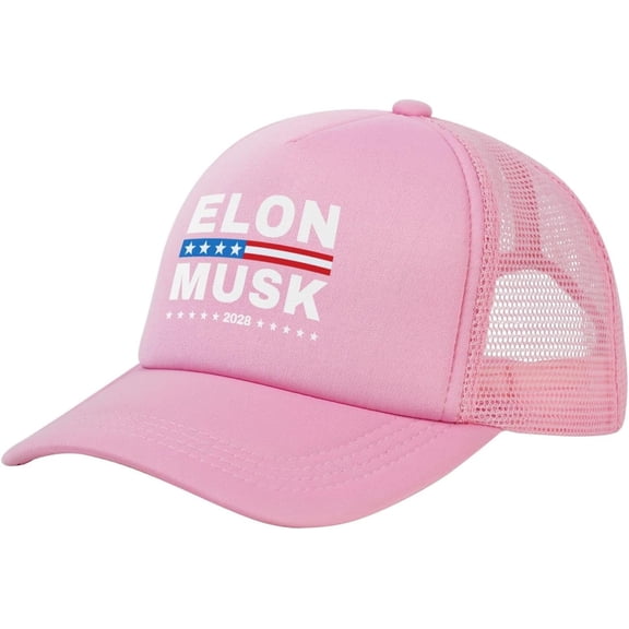 Elon M-usk 2028 Hats Elon M-usk for Pr-esident Mesh Trucker Hat Cap