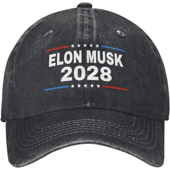 Elon M-usk 2028 Hats for Pr-esident Denim Hat Retro Cap