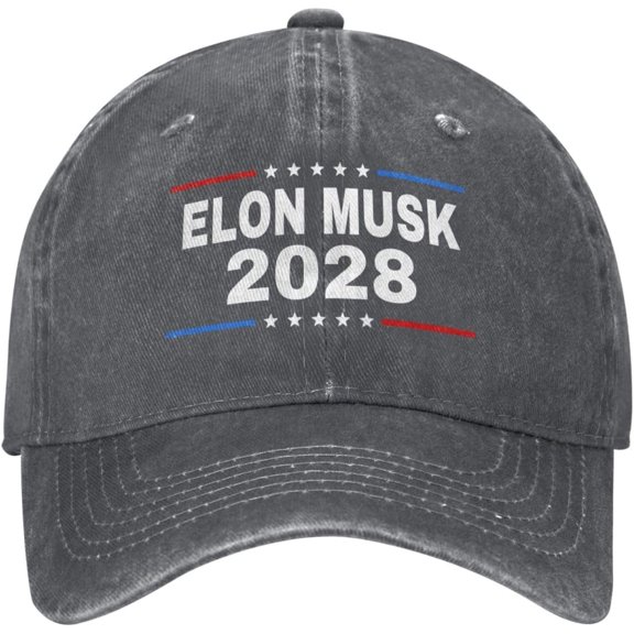 Elon M-usk 2028 Hats for Pr-esident Denim Hat Retro Cap