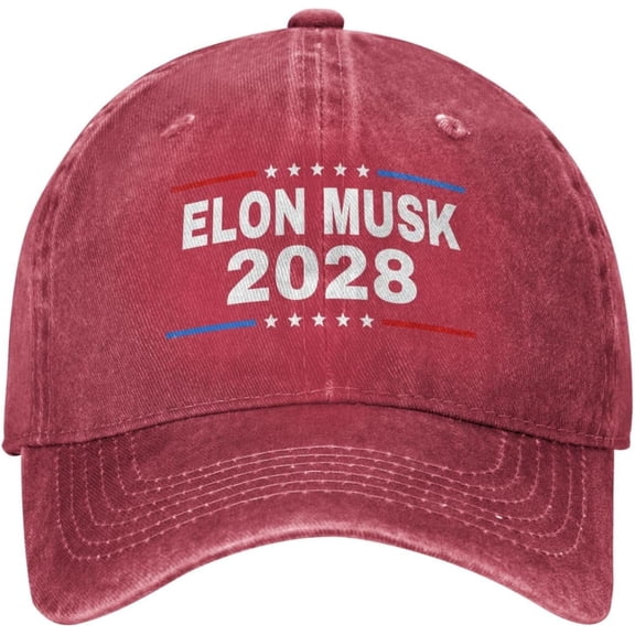 Elon M-usk 2028 Hats for Pr-esident Denim Hat Retro Cap