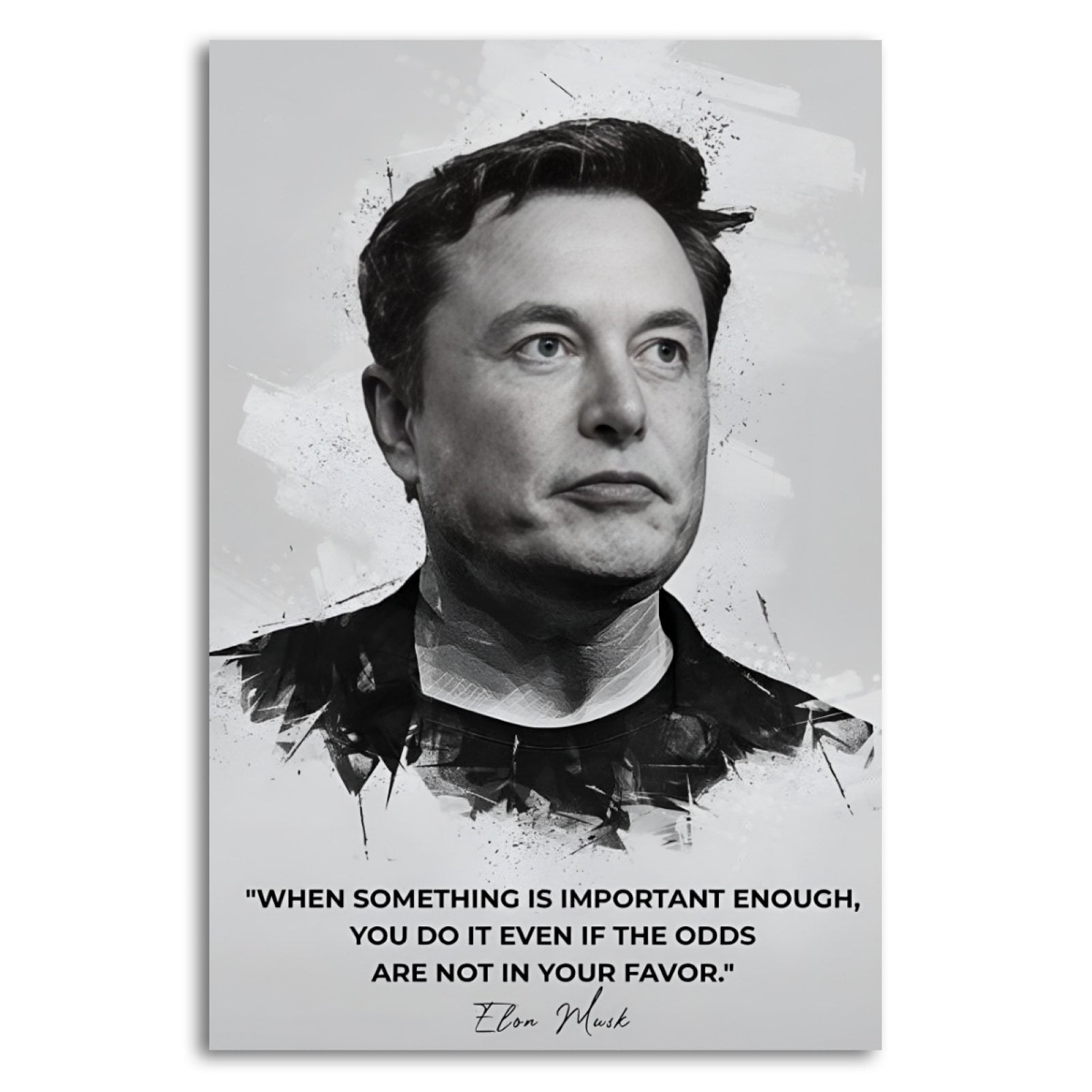 Elon Musk Inspirational Frameless Poster Wall Art Print Poster 24×36in