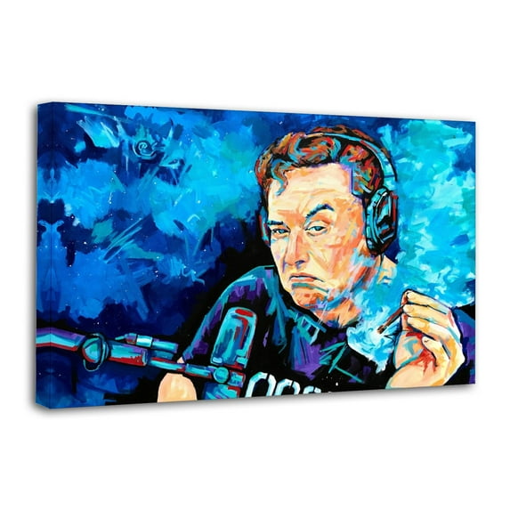 Elon Musk Joe Rogan Podcast Poster Home Decor Poster Wall Art Hanging Picture Print Bedroom Decorative Painting Posters Room Aesthetic 12x18inch(30x45cm)