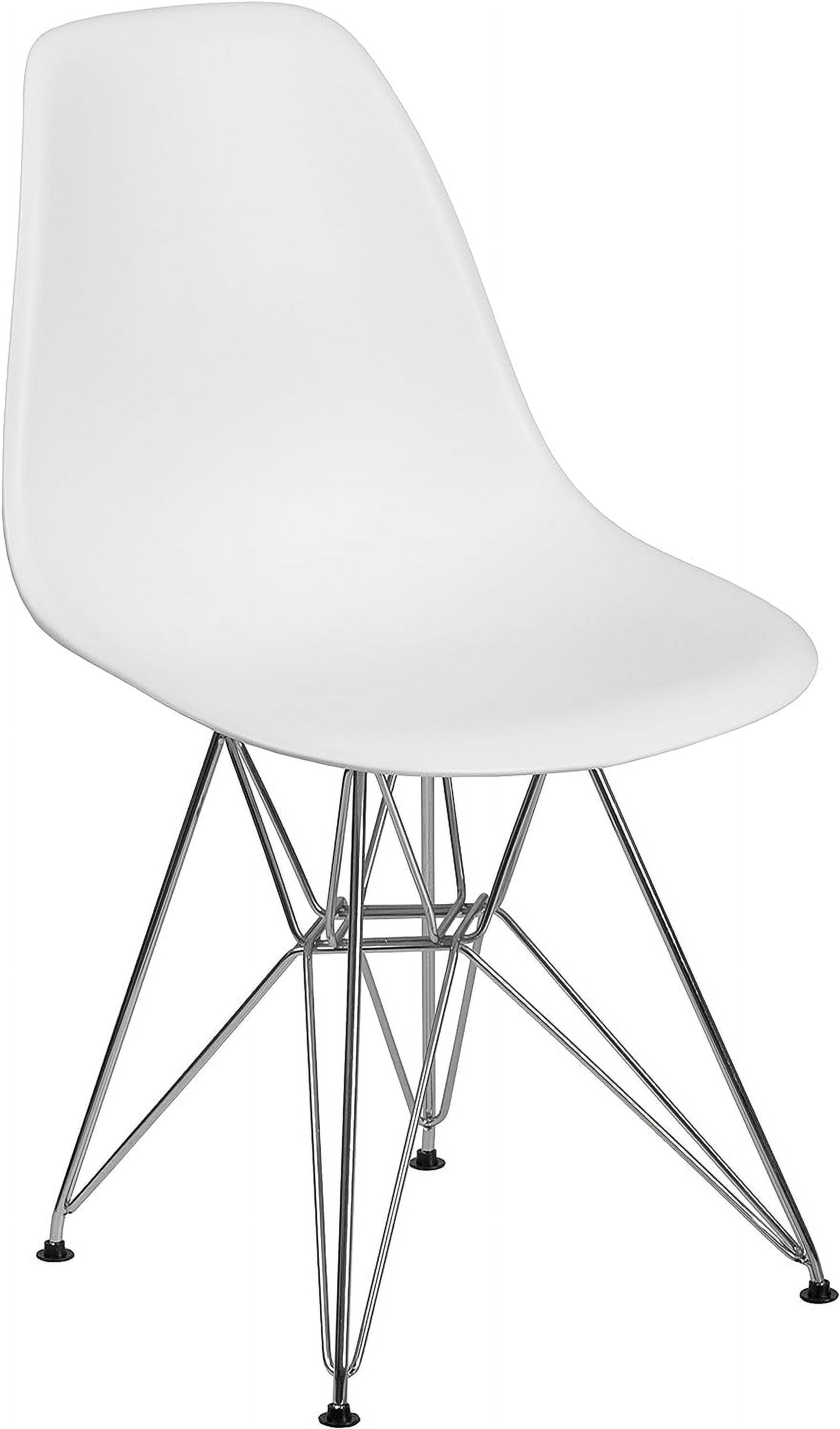 Sleek White Waterfall Seat Chair with Chrome Accent Base