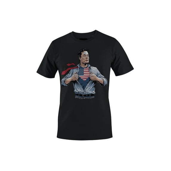 Elon Super Patriot Heroic American Flag Shirt Reveal Men's T-shirt
